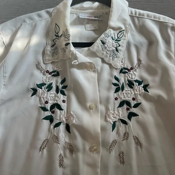 VINTAGE Embroidered Button Up Shirt - Picture 2 of 6